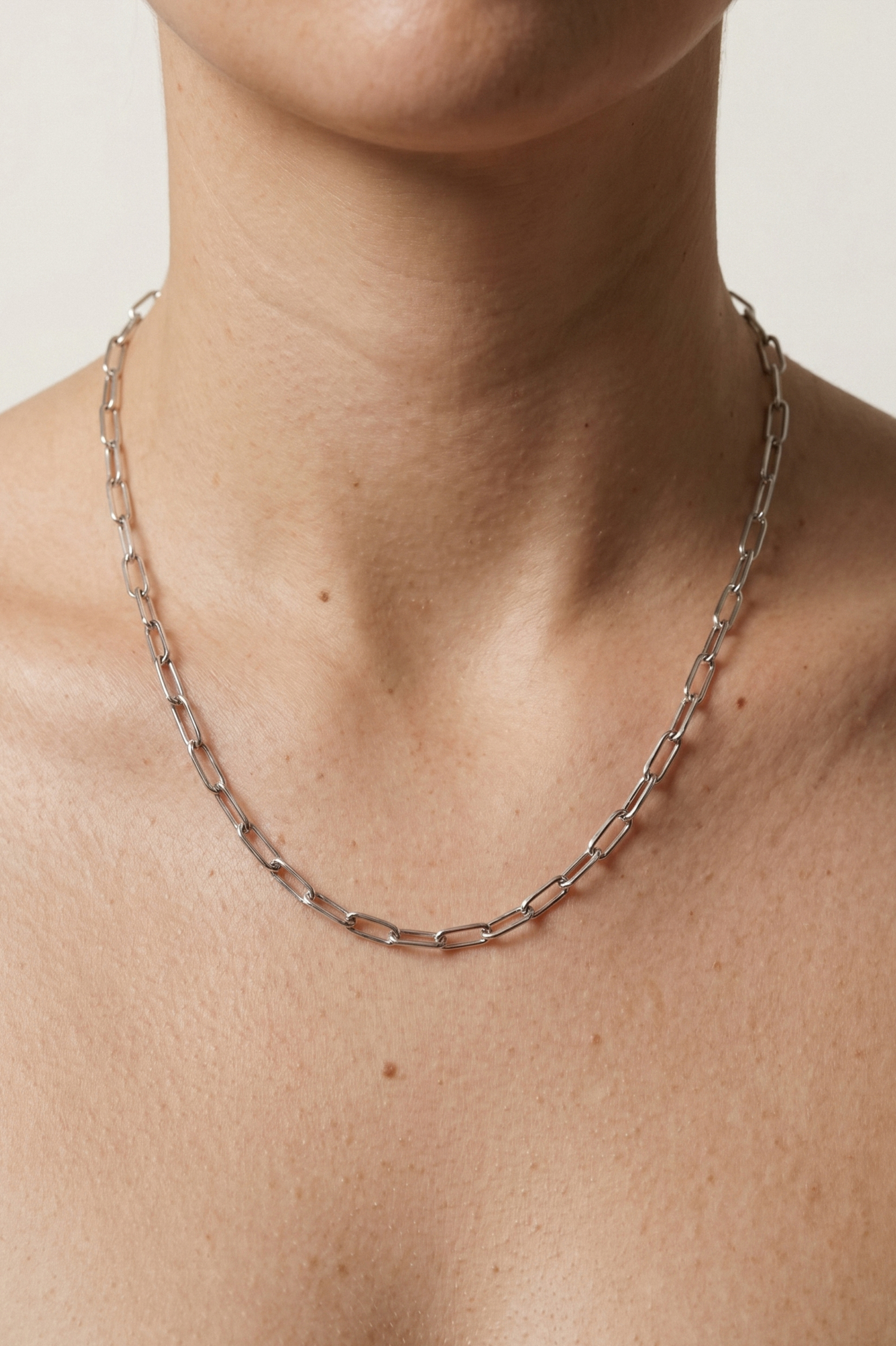 Flat Paperclip Necklace/ XS