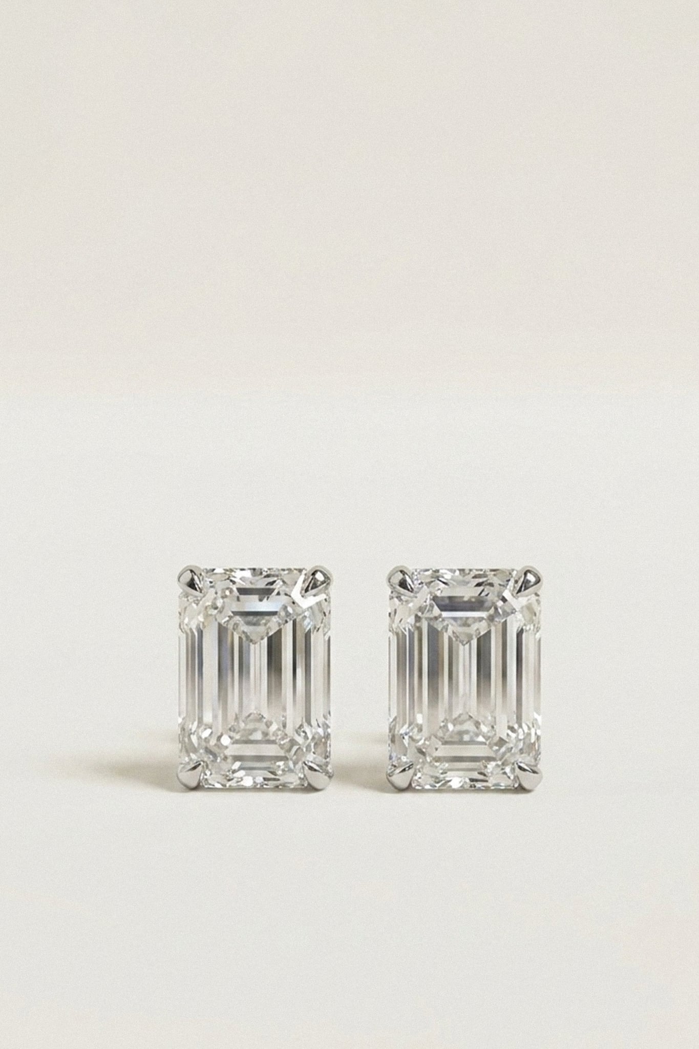 Emerald cut Studs.