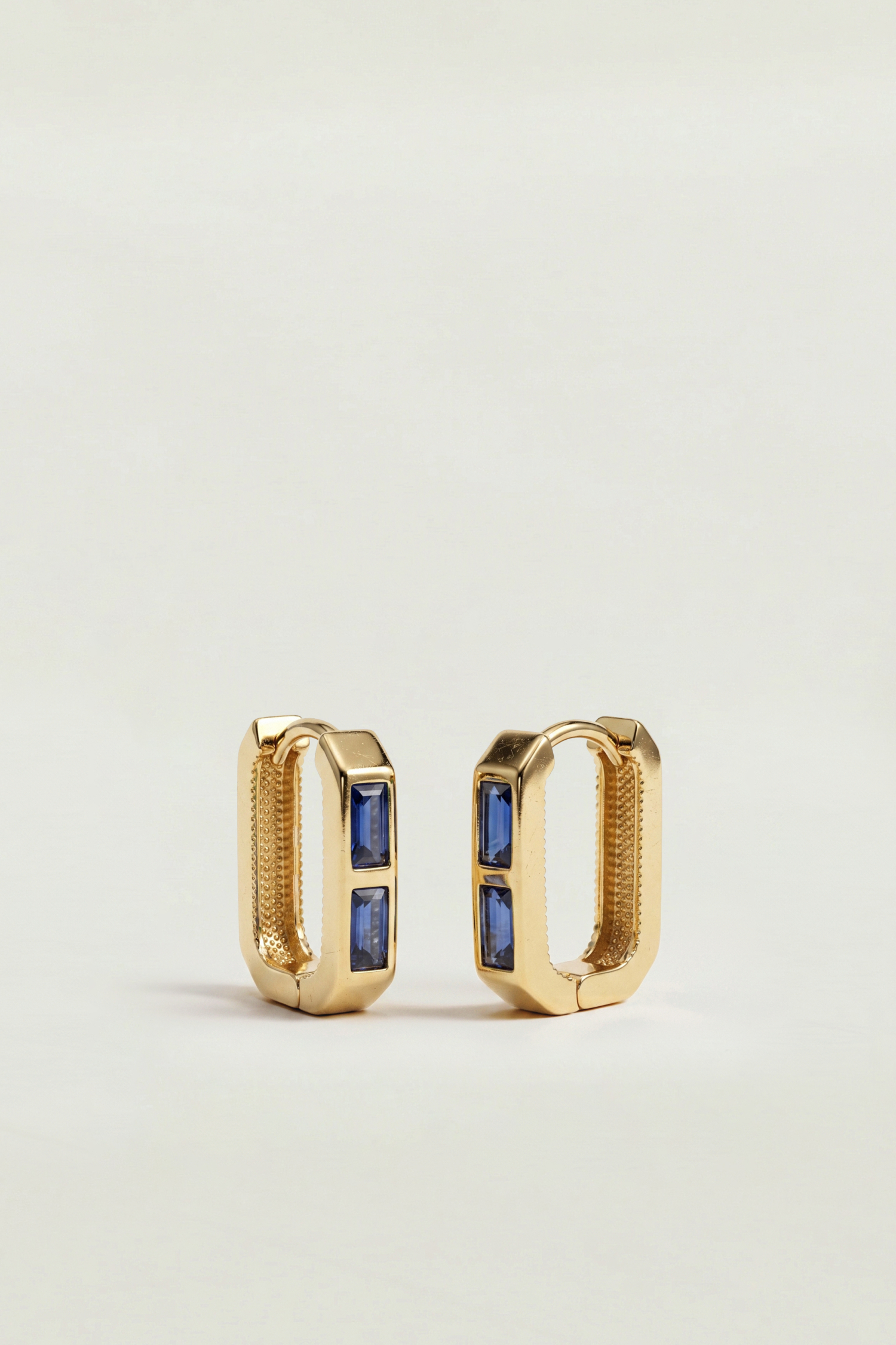 Emerald Cut Huggies.